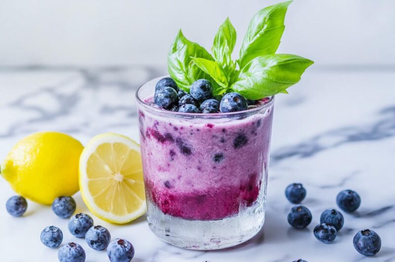 Blueberry Basil Frozen Gin Smash Recipe