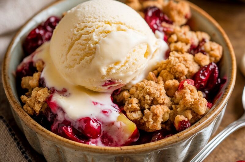 Spiced Pear and Cranberry Crumble Recipe