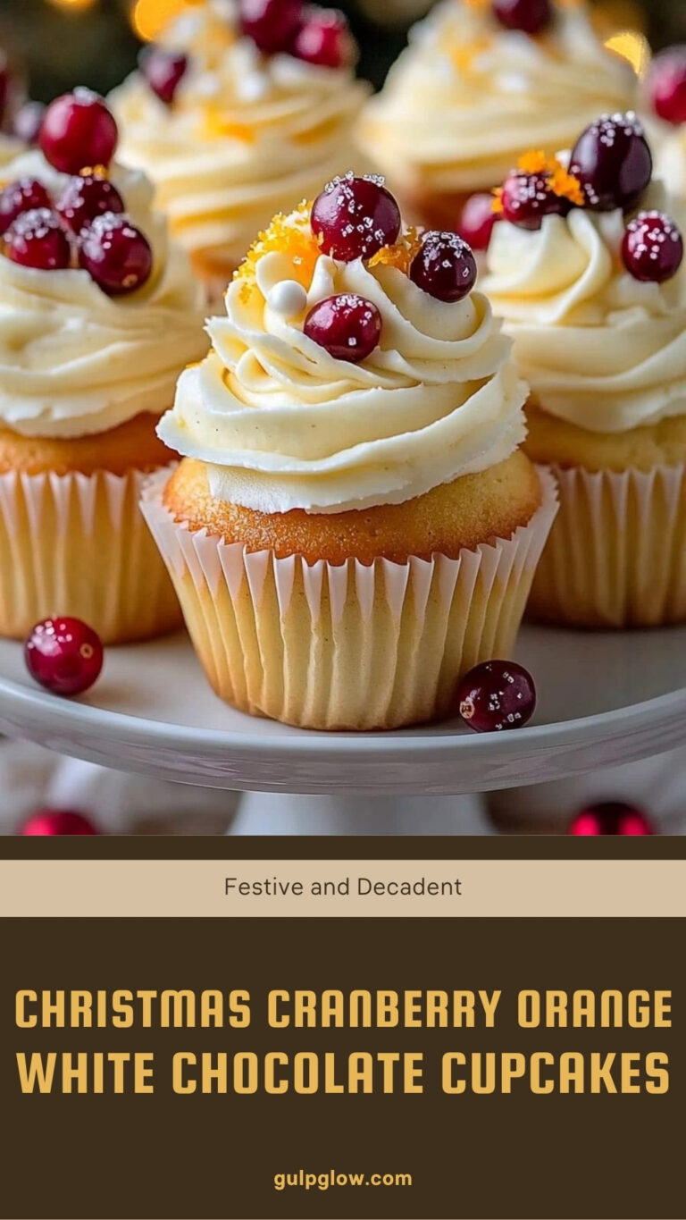 Christmas Cranberry Orange White Chocolate Cupcakes