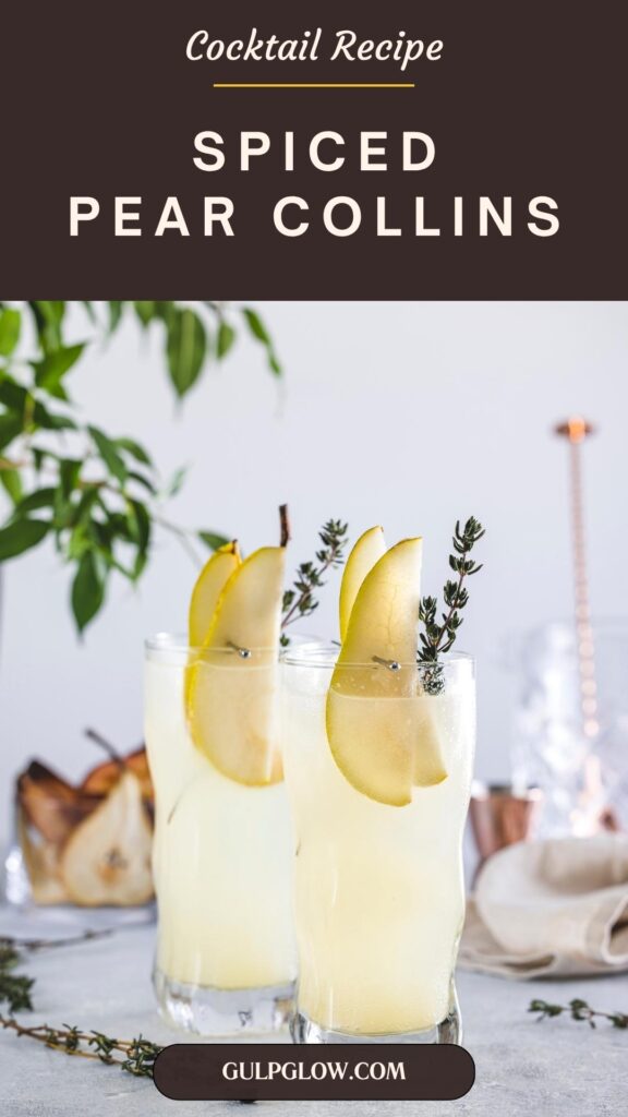 Spiced Pear Collins: Autumn’s Bubbly, Botanical Beauty